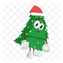 Christmas Tree Sad Pose Christmas Tree Mascot Sad Pose Icon
