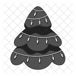 Christmas tree string lights  Icon