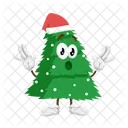 Christmas Tree Surprise Pose Christmas Tree Mascot Surprise Pose Icon