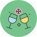 Christmas Wine Glass Celebrate Cheers Icon