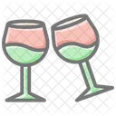 Christmas Wine Glasses Holiday Toasts Yuletide Elegance Icône