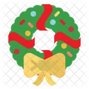 Christmas Wreath Decoration Element Garland Icon