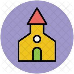 church icon of colored outline style available in svg png eps ai icon fonts iconscout