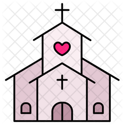 Church Heart Icon Download in Sticker Style