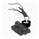 Black Monochrome Churros Illustration Churros Food Icon