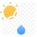 Nuvem De Sol Grande Chuva Ensolarada Chuva Nuvem Chovendo Ícone