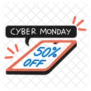 Cyber Monday 50 De Descuento Rebajas Icono