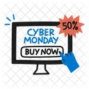 Cyber Monday Promocion Descuento Icono