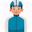 Ciclista Capacete Personagem Ícone