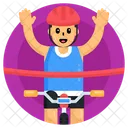 Ciclista Ciclista Vencedor Vencedor De Corrida Ícone