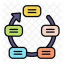 Ciclo De Tarefas Infografico Grafico Ícone