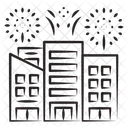 Cidade Edificios Ano Novo Ícone