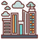 Cidade De Poluicao Atmosferica Cidade Urbana Arranha Ceus Ícone