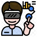 Conjunto De Iconos De Diseno De Esquema Lleno De Realidad Aumentada AR Y Realidad Virtual VR Icono