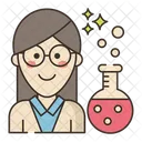 Cientifico Profesiones Mujer Mujer Icono