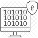 Icono De Linea Fina De Cifrado Binario Icono