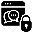 Seguridad Del Chat Cifrado Del Chat Bloqueo De Sitios Web Icono