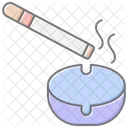 Cigar And Ashtray Lineal Color Icon Icon