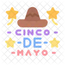 Cinco De Mayo Chapeu Mexicano Festival Ícone