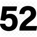 Cincuenta Y Dos Numeros Numerico Icono