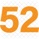 Cincuenta Y Dos Numeros Numerico Icono