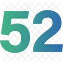 Cincuenta Y Dos Numeros Numerico Icono