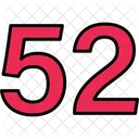 Cincuenta Y Dos Numeros Numerico Icono