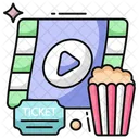 Cinema Cinema Ticket Popcorn Icon