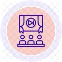 Cinema House Line Icon Icon