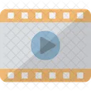 Cinematography Film Strip With Play Film Tape Icon