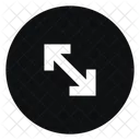 Circle Arrow Diagonal Left Fill Sharp Icon