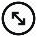 Circle Arrow Diagonal Left Line Sharp Icon