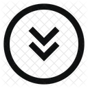 Circle Arrow Down Double Line Sharp Icon