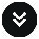 Circle Arrow Down Double Fill Rounded Icon