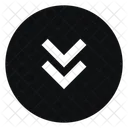 Circle Arrow Down Double Fill Sharp Icon
