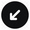 Circle Arrow Down Left Trailing Fill Rounded Icon