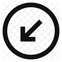 Circle Arrow Down Left Trailing Line Sharp Icon
