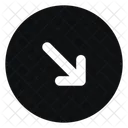 Circle Arrow Down Right Trailing Fill Rounded Icon