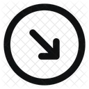 Circle Arrow Down Right Trailing Line Rounded Icon