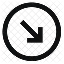 Circle Arrow Down Right Trailing Line Sharp Icon