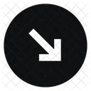 Circle Arrow Down Right Trailing Fill Sharp Icon