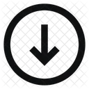 Circle Arrow Down Trailing Line Sharp Icon