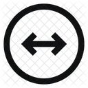 Circle Arrow Horizontal Line Sharp Icon