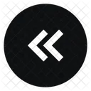 Circle Arrow Left Double Fill Sharp Icon