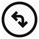 Circle Arrow Move Left Down Line Sharp Icon