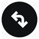 Circle Arrow Move Left Down Fill Sharp Icon