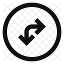 Circle Arrow Move Right Down Line Sharp Icon