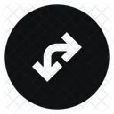 Circle Arrow Move Right Down Fill Sharp Icon