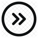 Circle Arrow Right Double Line Rounded Icon