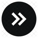 Circle Arrow Right Double Fill Sharp Icon